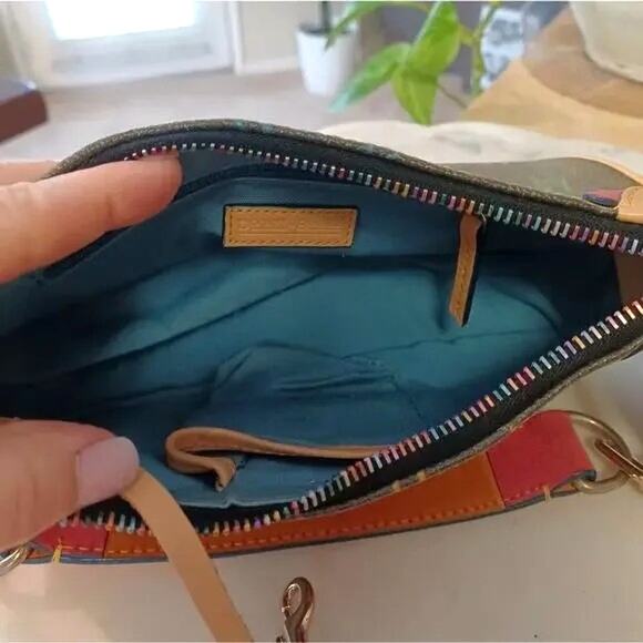 VTG Rare Dooney & Bourke Gray Multicolor Logo Baguette Bag Y2K 90s - Picture 11 of 16